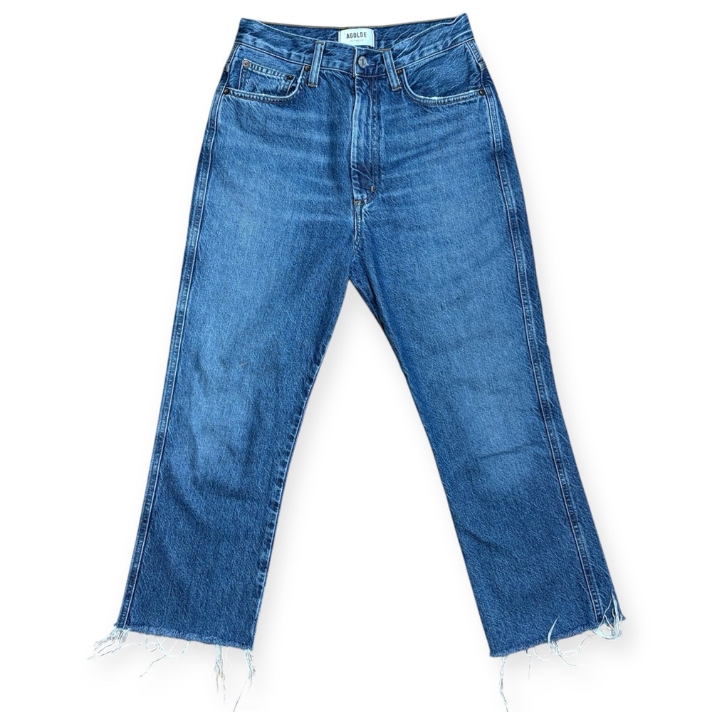 Agolde Pinch Waist High Rise Organic Cotton Kick Jeans In Symbol Wash Sz 25